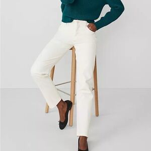 Ann Taylor White Straight Leg Jeans, size 12P